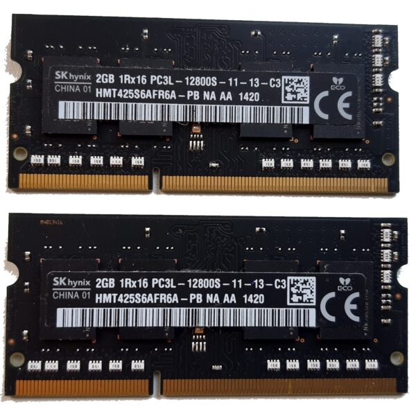Hynix 2+2GB, 204-pin SODIMM, DDR3 PC3-12800S, 1600MHz