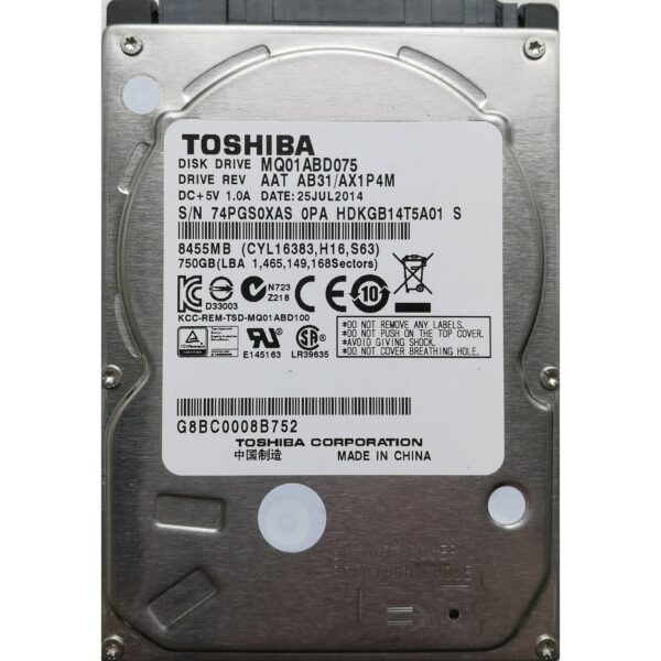 Toshiba 2.5" Harddisk 750GB 9,5mm